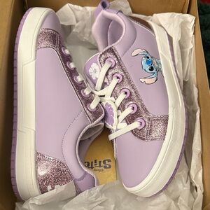 Disney Stitch Kids Sneakers in Lavender and Glitter
